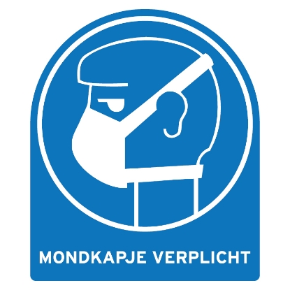 Afbeeldingen van Pictogram blauw 'mondkapje verplicht' 