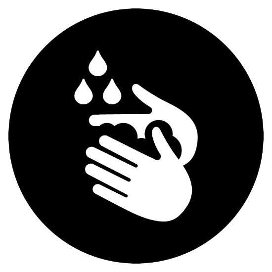 Afbeeldingen van Pictogram zwart 'handen wassen en/of desinfecteren' 