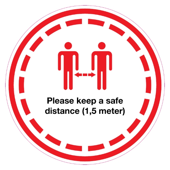 Afbeeldingen van Pictogram 'Please keep a safe distance'