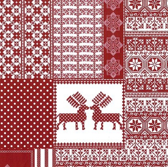 Afbeeldingen van Inpakpapier 'Lacework deers red'