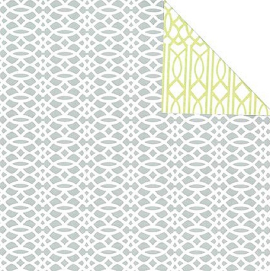 Afbeeldingen van Cadeaupapier 'Geometric curves grey/green'