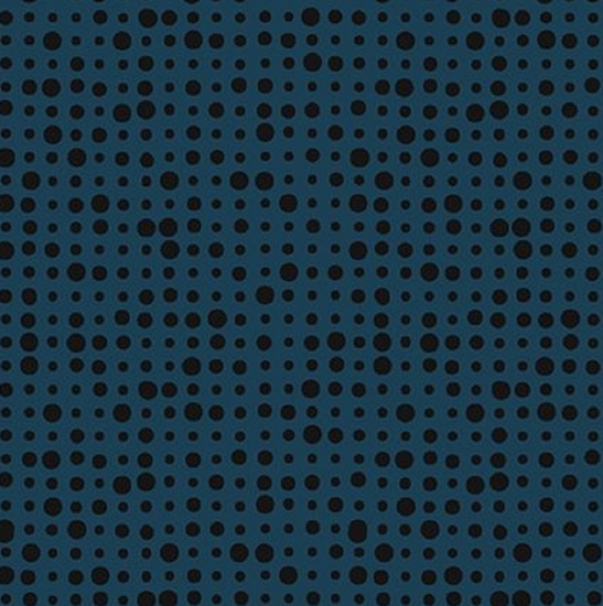 Afbeeldingen van Cadeaupapier 'Random dots blue/black'