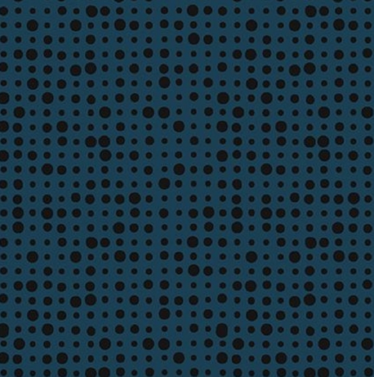 Afbeeldingen van Cadeaupapier 'Random dots blue/black'