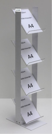 Afbeeldingen van wit folderrek 4xA4, Easyline