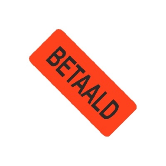 Afbeeldingen van fluorsticker rood 50x21mm BETAALD