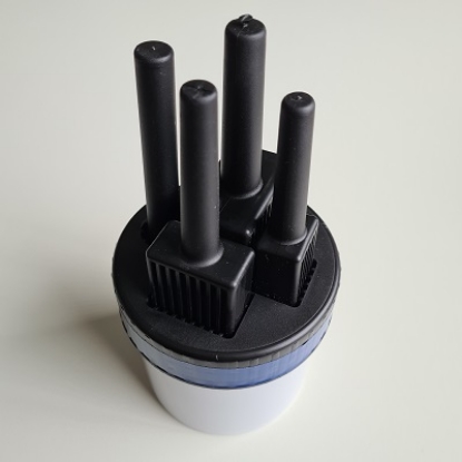 Afbeeldingen van Plekolit stiftpot 4-stiften breed, blauw