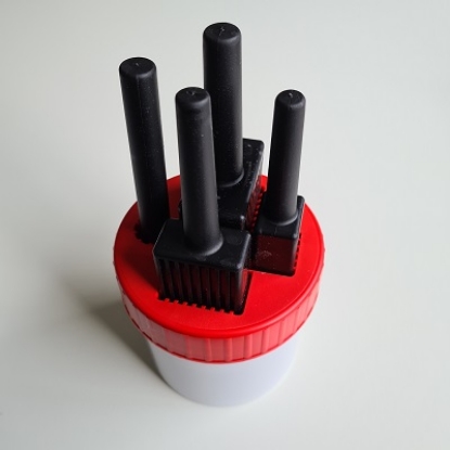 Afbeeldingen van Plekolit stiftpot 4-stiften breed, rood