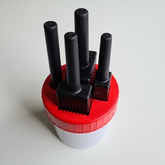 Afbeeldingen van Plekolit stiftpot 4-stiften breed, rood