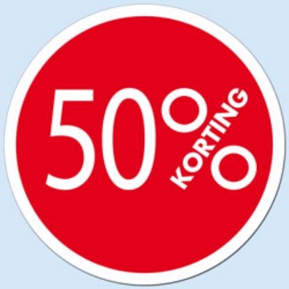 Afbeeldingen van Raambiljet '50%' cirkel