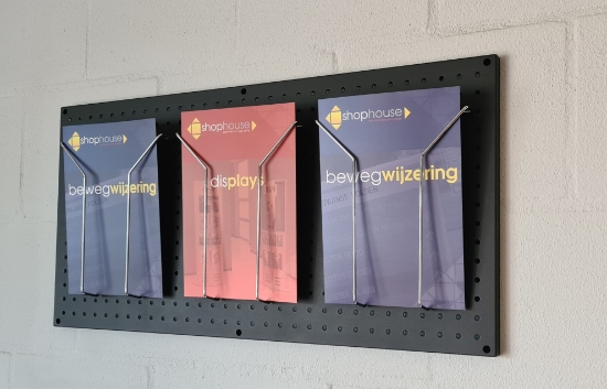Afbeeldingen van metalen wand folderrek ZWART, 3xA4